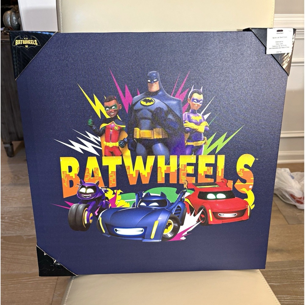 Hobby Lobby DC Batwheels Batman Robin Batgirl Canvas Wall Art 18x18 2550796